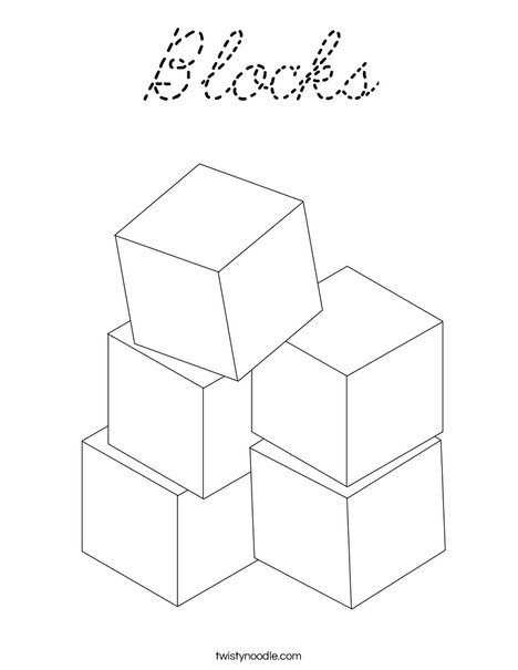 Stacked Blocks Coloring Page