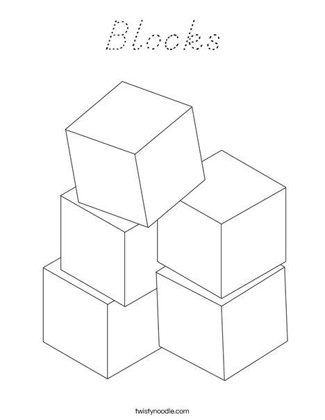 Stacked Blocks Coloring Page