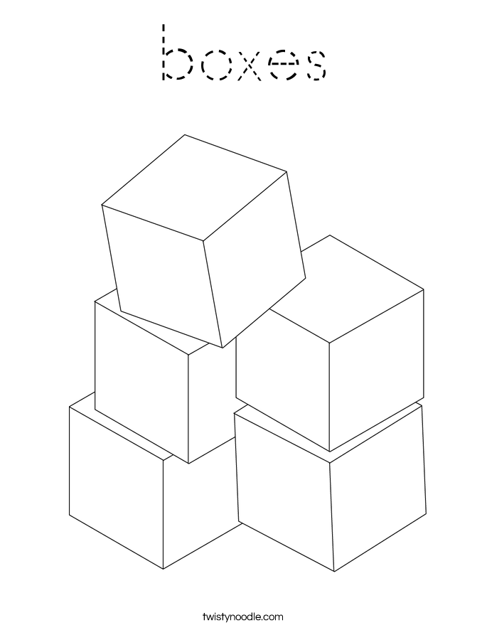 boxes Coloring Page