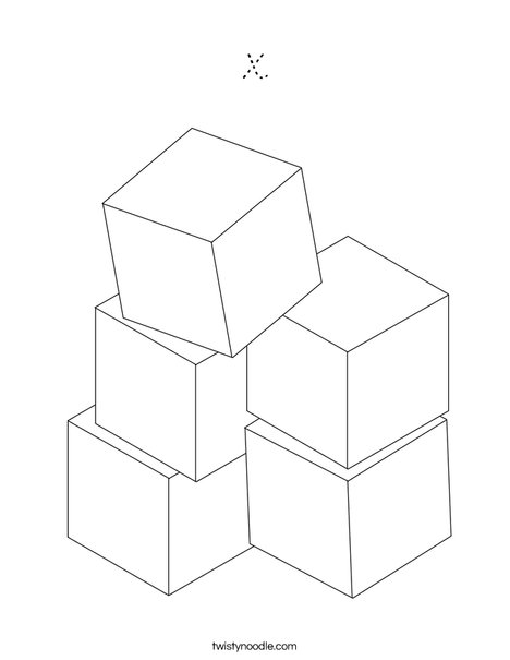 Stacked Blocks Coloring Page