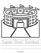 Super Bowl Sunday Handwriting Sheet