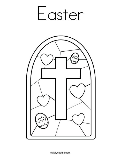 Stained Glass with Cross Coloring Page