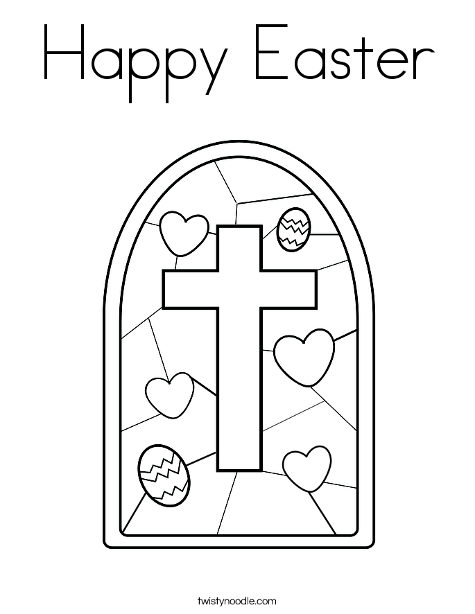 Happy Easter Coloring Page