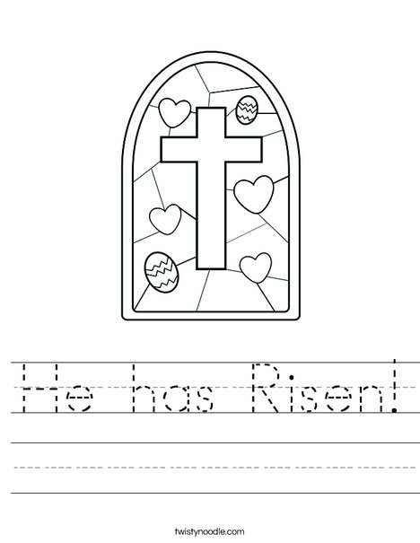 Stained Glass with Cross Worksheet