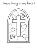 Jesus living in my heartColoring Page