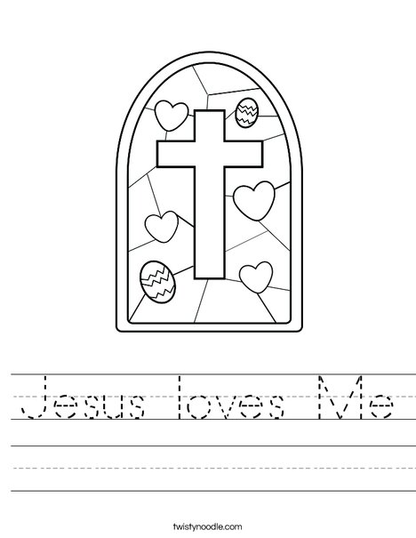 Stained Glass with Cross Worksheet
