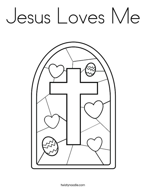 Stained Glass with Cross Coloring Page