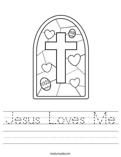 Stained Glass with Cross Worksheet