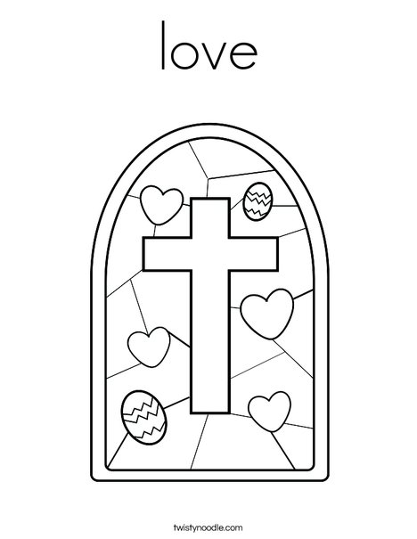 Stained Glass with Cross Coloring Page