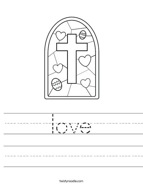 Stained Glass with Cross Worksheet