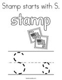 Stamp starts with S Coloring Page