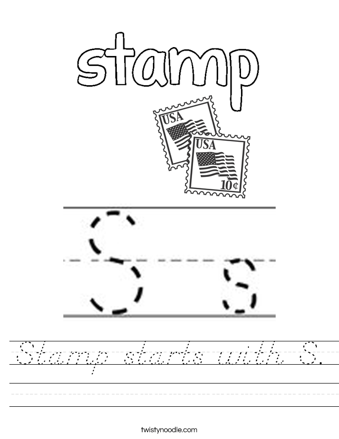 Stamp starts with S. Worksheet