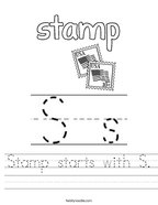 Stamp starts with S Handwriting Sheet
