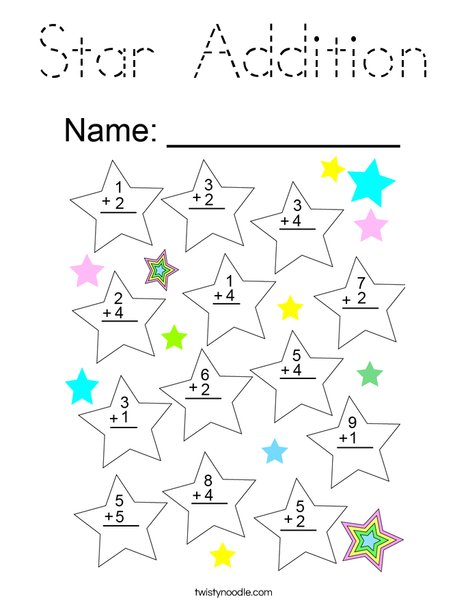 Star Addition Coloring Page