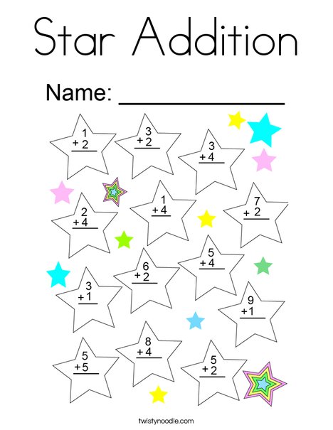 Star Addition Coloring Page