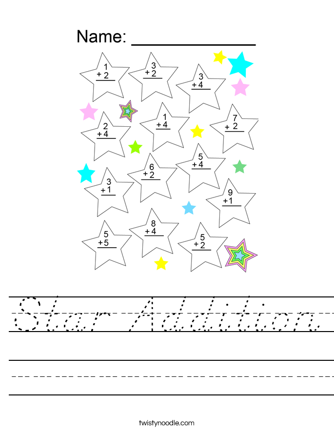 Star Addition Worksheet