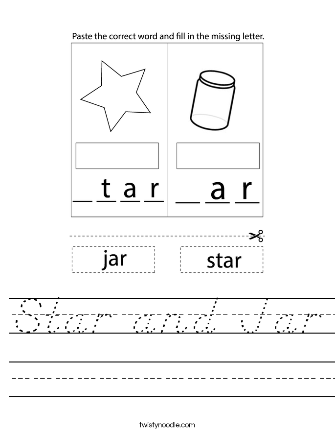 Star and Jar Worksheet
