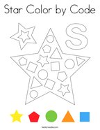 Star Color by Code Coloring Page