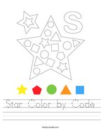 Star Color by Code Handwriting Sheet