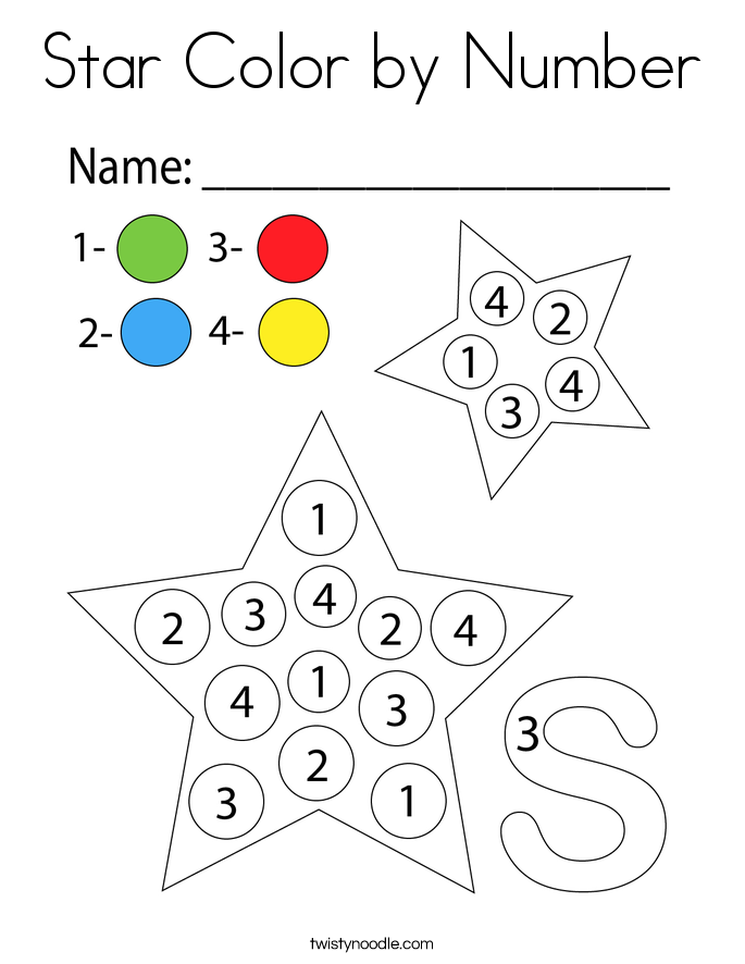 Star Color by Number Coloring Page