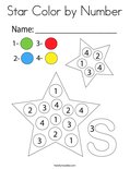 Star Color by Number Coloring Page