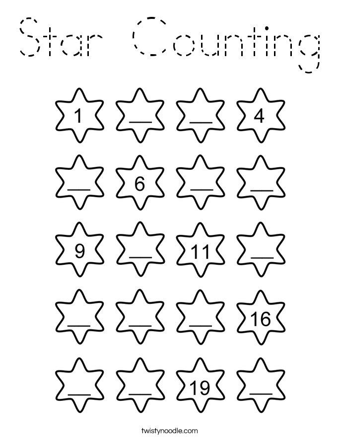 Star Counting Coloring Page