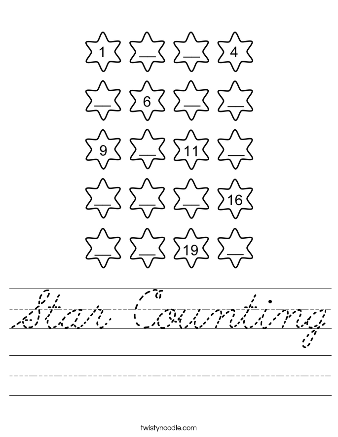 Star Counting Worksheet