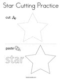 Star Cutting Practice Coloring Page