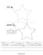 Star Cutting Practice Handwriting Sheet