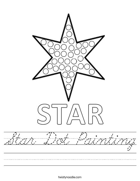 Star Dot Painting Worksheet