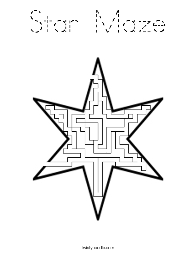 Star Maze Coloring Page