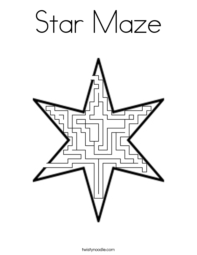 Star Maze Coloring Page