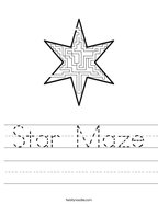 Star Maze Handwriting Sheet