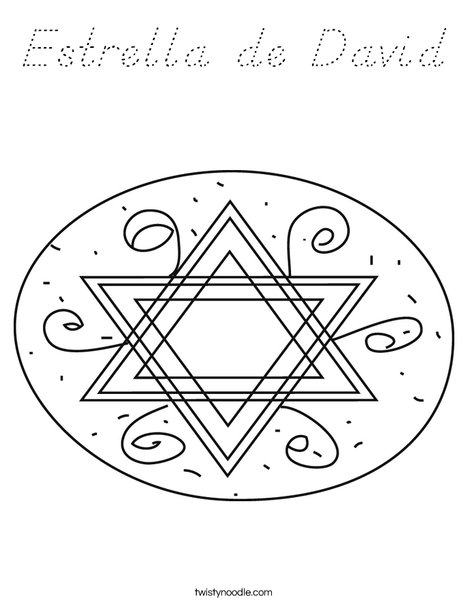 Star of David in Oval Coloring Page