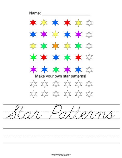Star Patterns Worksheet