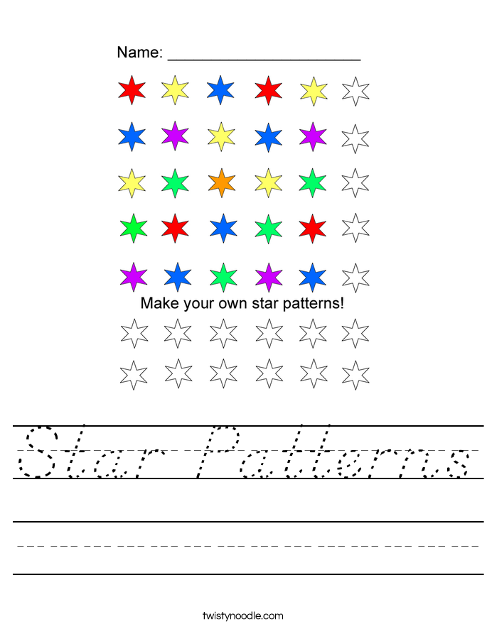 Star Patterns Worksheet