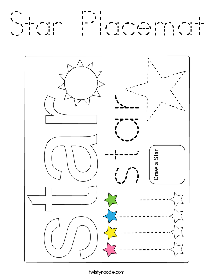 Star Placemat Coloring Page