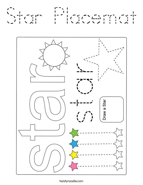 Star Placemat Coloring Page