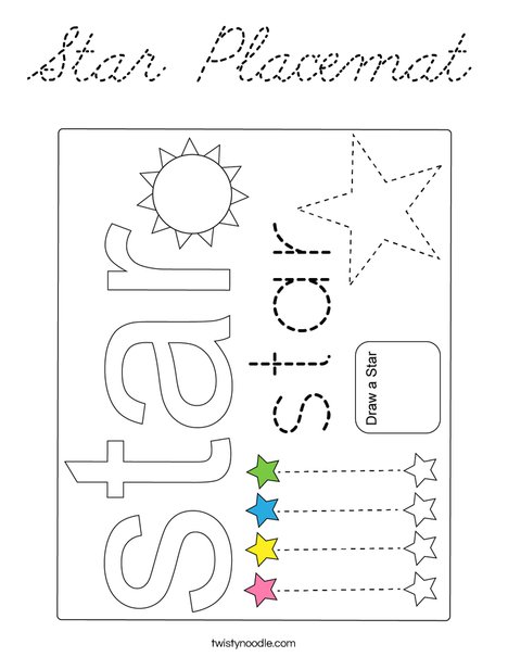 Star Placemat Coloring Page