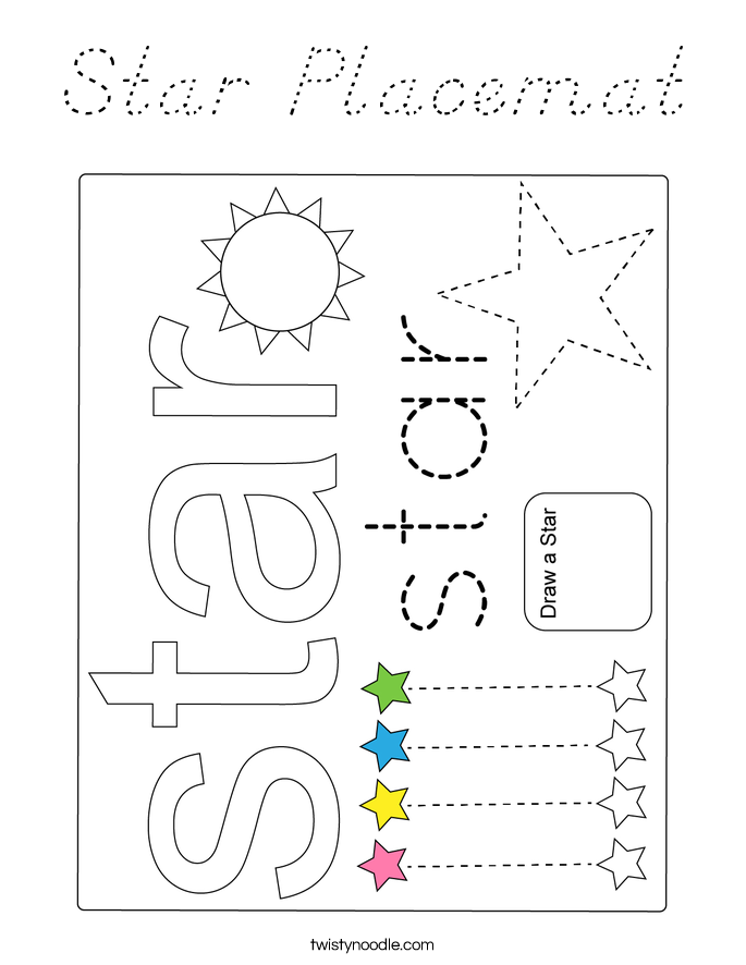 Star Placemat Coloring Page