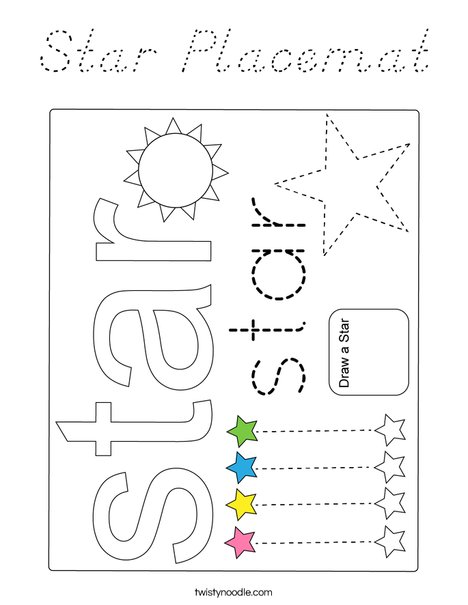 Star Placemat Coloring Page