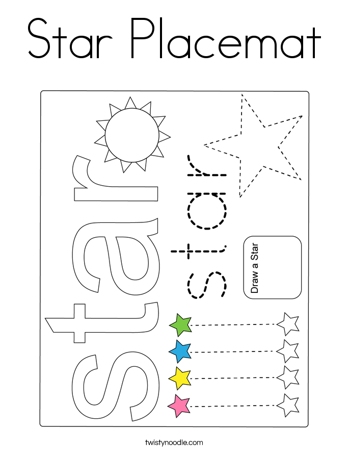 Star Placemat Coloring Page