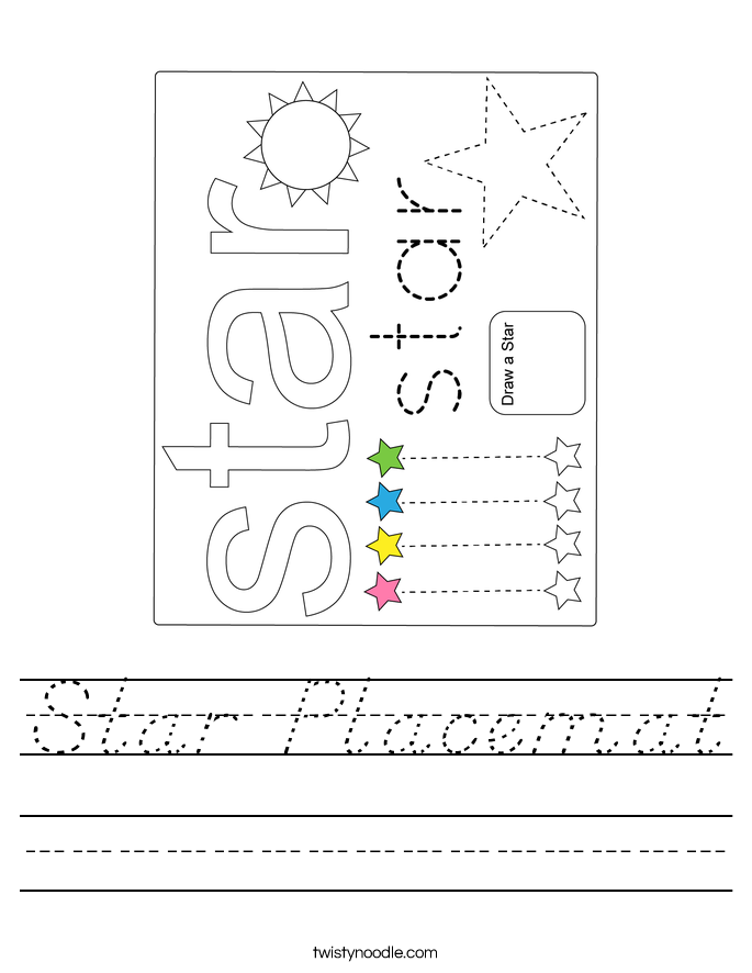 Star Placemat Worksheet