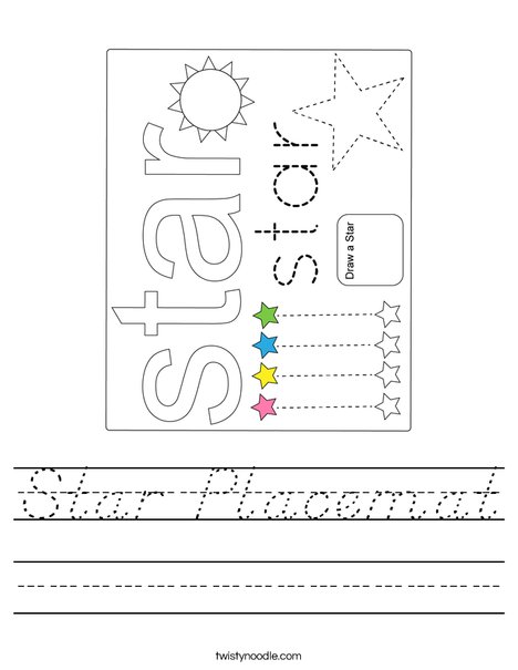 Star Placemat Worksheet