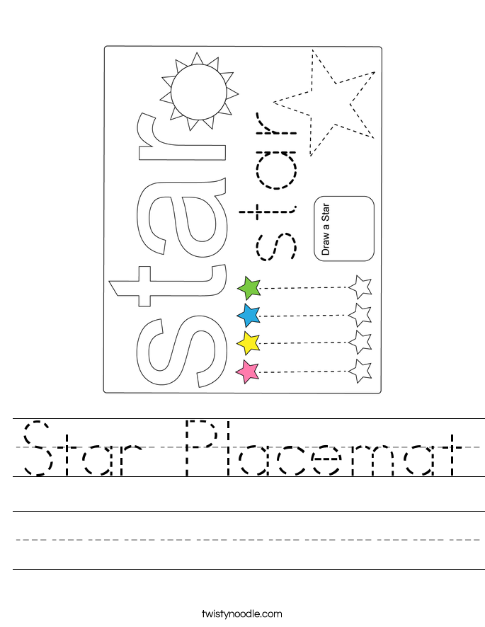 Star Placemat Worksheet