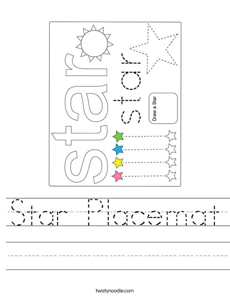 Star Placemat Worksheet