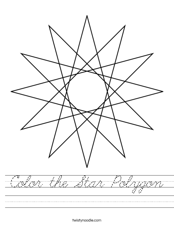 Color the Star Polygon Worksheet