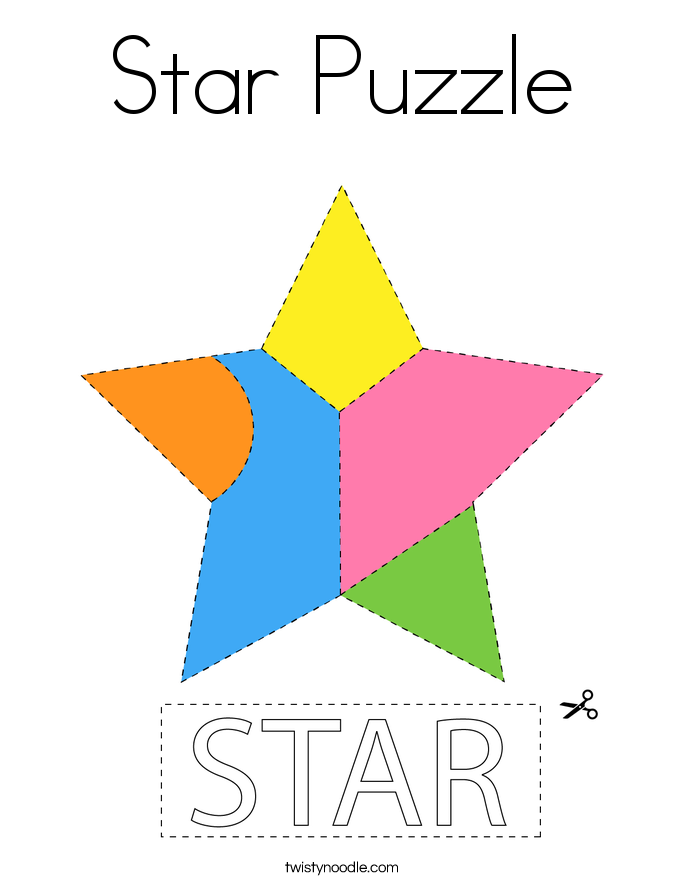 Star Puzzle Coloring Page