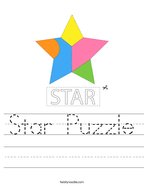 Star Puzzle Handwriting Sheet