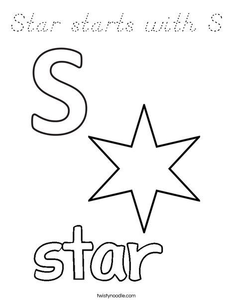 Star starts with S Coloring Page